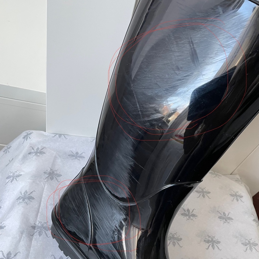 UGG Tall Black Rain Boots Sz. 9 - Picture 5 of 5